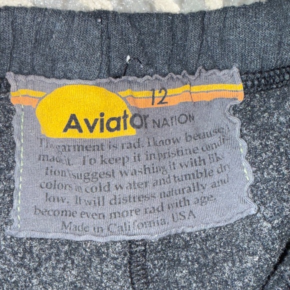 Aviator Nation Kids Black Sweatpants with Rainbow Stripe - Picture 2 of 6